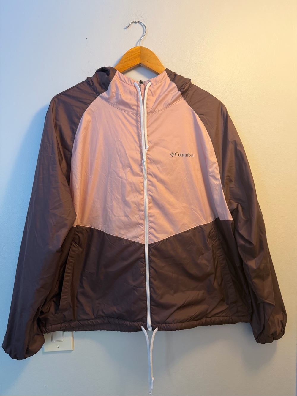 Columbia Hooded Windbreaker - Pink & Brown